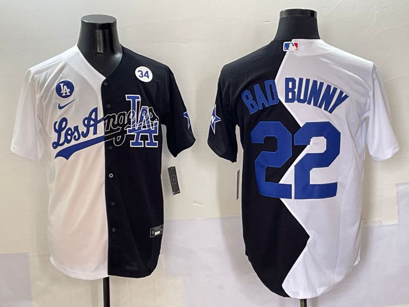 Men Los Angeles Dodgers #22 Bad bunny Black White Game Nike 2025 MLB Jersey style 10->los angeles dodgers->MLB Jersey